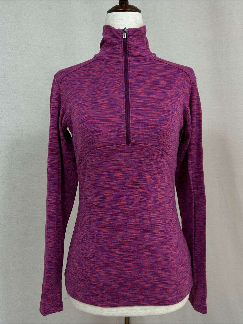 Columbia Purple & Pink Space-Dye Half-Zip Pullover